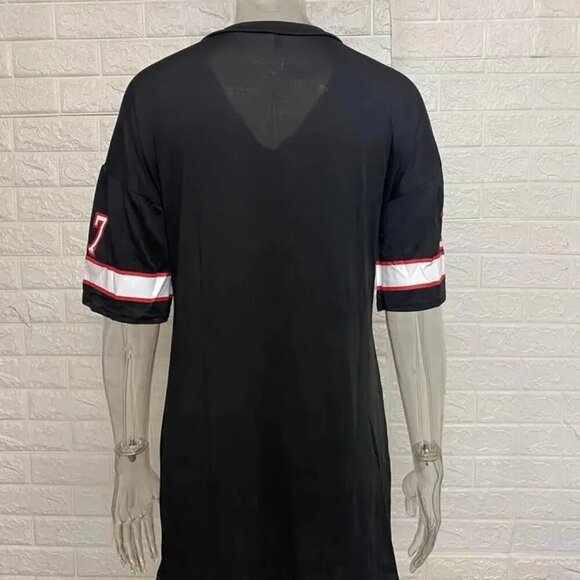 Women's Casual Loose Cotton Linen Dress Sexy Boho Sleeveless V Neck Black Color - Picture 3 of 6